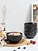 Yedio Black Ceramic Bowls Set of 4, 38 oz Porcelain Large Bowl for Kitchen, Cereal, Soup, Dessert, Rice, Snack, Fruits, Ice Cream, Noodle,Breakfast, Microwave Dishwasher Freezer Oven Safe