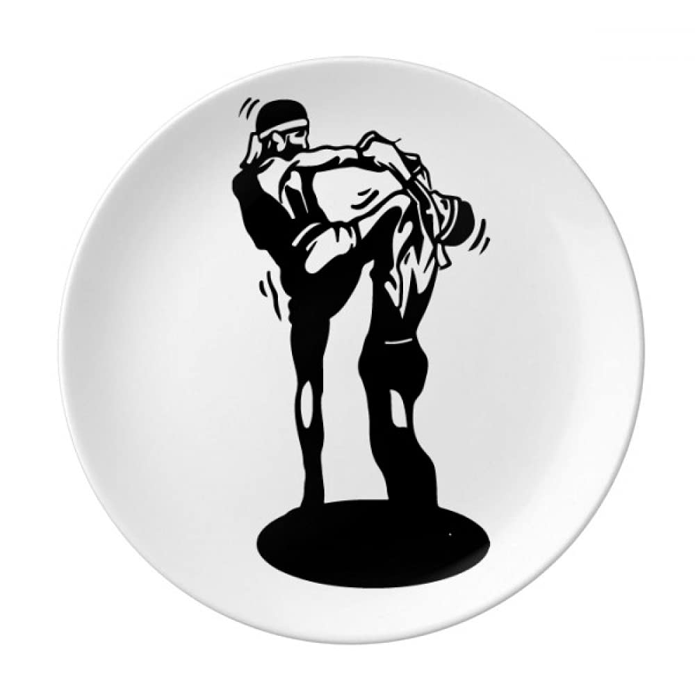 bees Muay Thai Martial Arts Thai Fitness Plate Decorative Porcelain Salver Tableware Dinner Dish