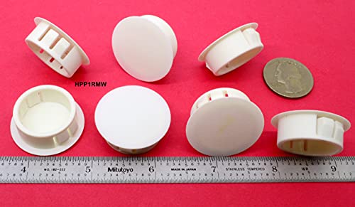 Image of White Nylon Push in Locking Hole Plug - Fits Panel Hole Diam 1 inch, Head Diam 1 3 /16 inch, Fits Panel Thickness .016 inch-.125 inch, Surface Finish Matte-Textured