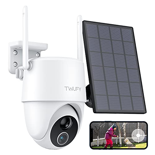 Security Cameras Wireless Outdoor, 360Â° PTZ Solar Security Camera, TWUFY Outdoor Security Cameras with Pan 355Â° Tilt 120Â°, 15000mAh Battery, 1080P Night Vision, PIR Motion Detection, 2-Way Audio, IP65
