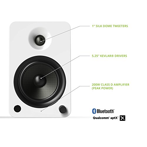 Image of Kanto YU6GW Powered Bookshelf Speakers with Bluetooth and Phono Preamp | Pair | Gloss White