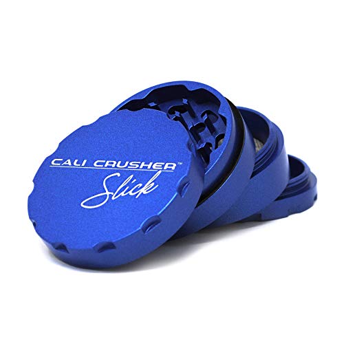 Cali Crusher OG Slick - California's Best - #1 Non Stick Food Safe 2.5 Inch 4 Piece Aluminum Grinder (Blue)