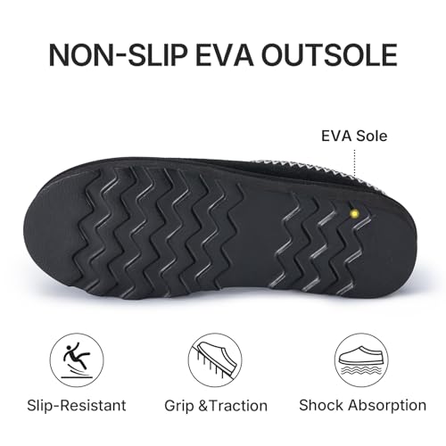 ATHMLIE Mens Slippers Tasman House Slippers for Men Short Ankle Mini Suede Boots for Outdoor Indoor Non Slip Thin Sole Warm Fur Lined4