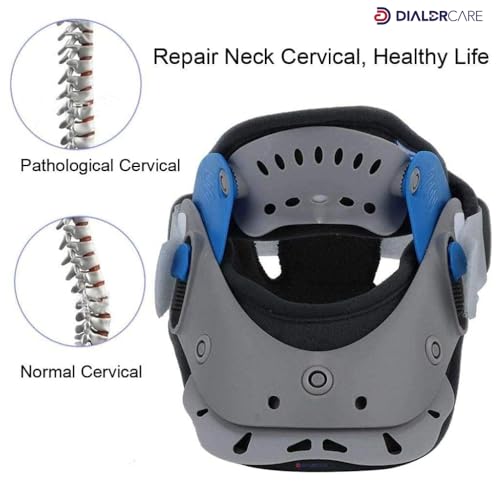 Image of DIALDRCARE plastic Neck Correction Adjustable Cervical Collar for Neck & Shoulder Pain Relief (Grey)