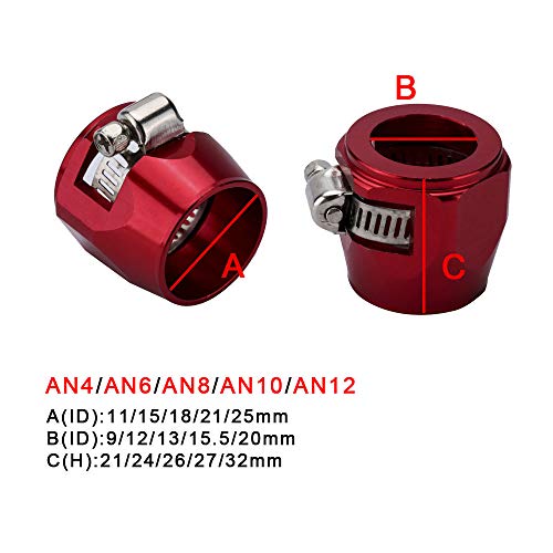 RuleaxAsi Radiador de carro Tubo de Tubo de Combustível Modificado AN4 AN6AN8AN10AN12 Braçadeira de