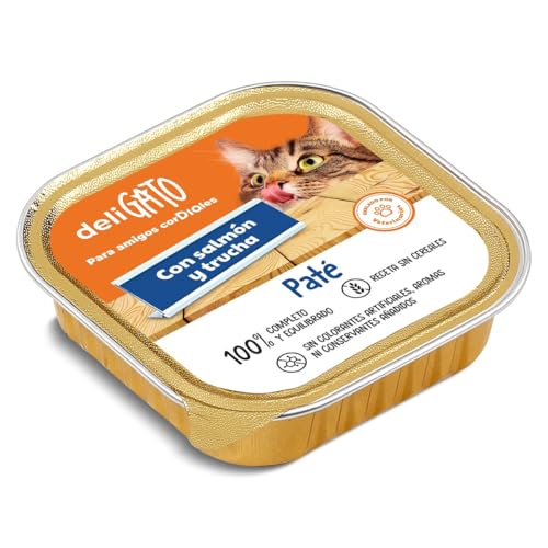 Dia DELIGATO paté para Gato con salmón y Trucha tarrina 100 gr