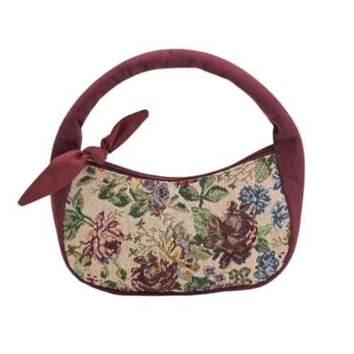 Image of Boho Girl Indigo Blossom Tote Bag - Navy Blue Floral Handbag for Women with Embroidered Flowers, Padded Handle & Ribbon Detail - Chic Shoulder Bag for Travel, Brunch