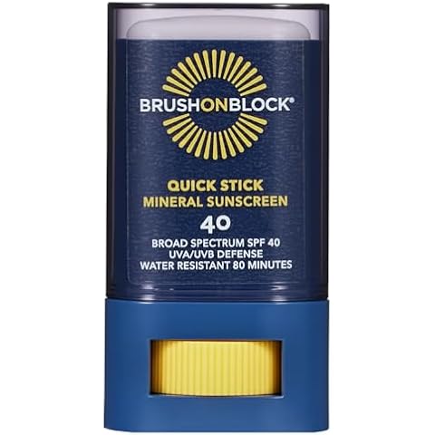 Brush On Block Quick Stick SPF 40, Mineral Sunscreen Stick, UVA/UVB Protection, Water Resistant, Hawaii Compliant, Reef Friendly, 0.63 oz Cover