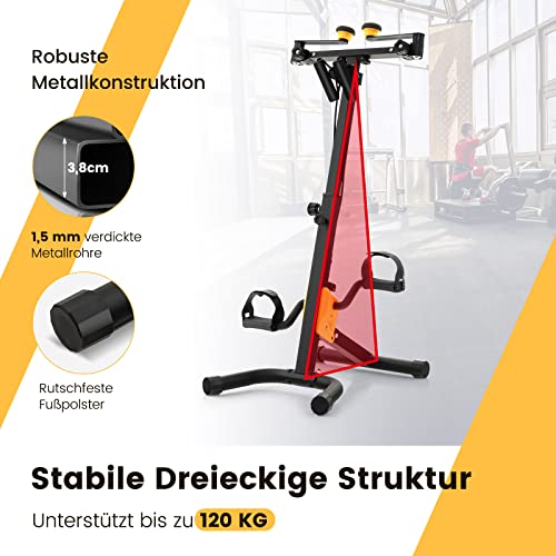 COSTWAY Pedaaltrainer, hometrainer, fiets, mini-stepper fitnessfiets, 9 standen verstelbaar en 53 x 43 x 73-102 cm, ideaal voor senioren - Afbeelding 7