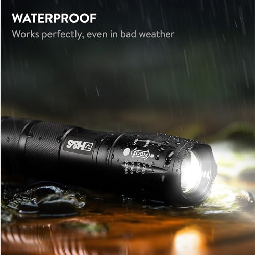 H&S LED Torch - Hand Torches Battery Powered - Super Bright Small Camping Flashlight - Pocket Sized Mini Waterproof Torch - Powerful Flash Light for Hiking - 5 Modes - Image 6