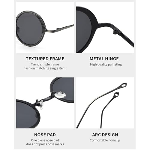 Retro Metal Small Round Punk Men Polarized Glasses Fashion Clear Women Glasses Uv4003