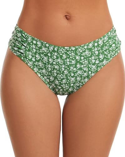 Image of Women's Bathing Suit Bottoms Full Coverage Ruched Bikini Tankini Bottom Swimsuit Brief