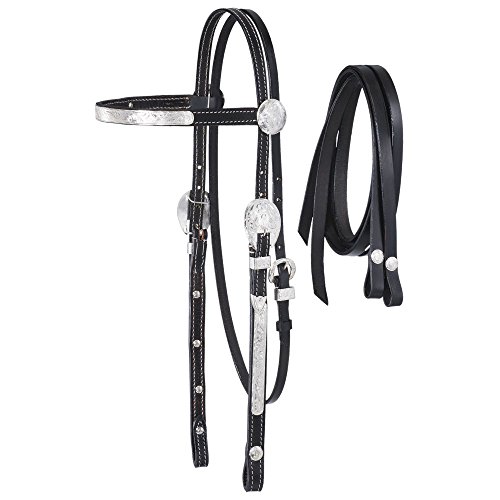 Tough 1 King Series McCoy Pony BB Headstall w.Reins Black