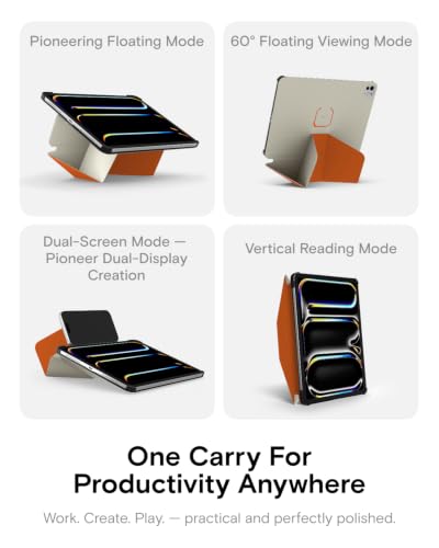 Image of MOFT Dynamic Folio Case for iPad Pro 13 inch(M5 2025 / M4 2024) - [Reinforced Corner Protection] Stable Slim Magnetic Stand with 20+ Viewing Angles, Premium MOVAS Leather, Beach White