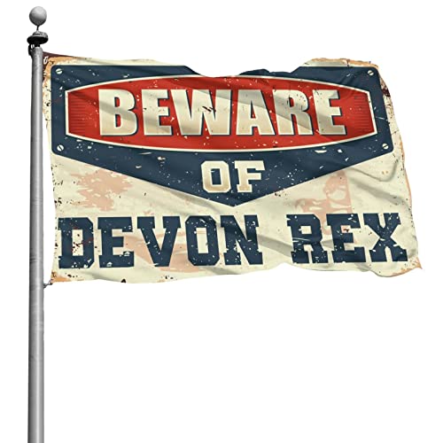 Drapeau d'automne pour cour gaeruite decor de bar Beware of Devon Rex pour terrasse accueillante