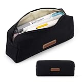 ANGOOBABY Small Pencil Case Student Pencil Pouch Coin Pouch Cosmetic Bag Office Stationery Organizer for Teen School - Black