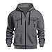 Lightweight Hoodie Men Tactical Zip Up Hooded Sweatshirts Fashion Jacket Multic Pockets Regular Fit Outdoor Work Coat Dark Gray
