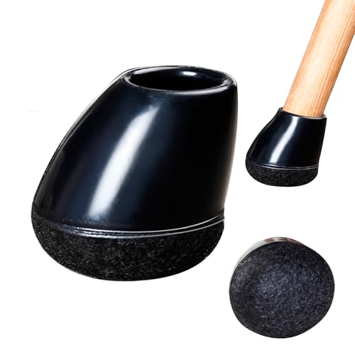 24 PCS Small Chair Leg Floor Protectors for Hardwood Floors, Round Silicone Caps with Felt Pads for 15-25° Slanted Legs, Chair Leg Covers to Protect Floors, Anti-Scratch&Noise(Black, Fit 0.55