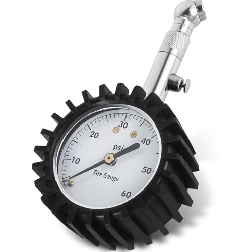 LZVXTYM Tire Pressure Gauge Compatible Car Accessories, Safe Air Pressure Gauge, Easy to Read Tire Gauge, Air Leak Proof Glow Dial Tire Gauge for Men Stocking(White)