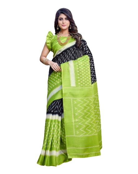 Kjs Women's Khaadhi Cotton Blended Kalamkari Printed Saree | Beautiful Blend of Tradition and Style | Printed Saree with Running Blouse | Snap P