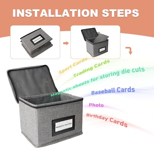 Image of KKJCXY 40 Pcs Magnetic Sheets for Dies Storage Stamp and Die Storage Pockets Die Cut Storage Organizer Box for Card Making, DIY Scrapbooking,Picture,Photos