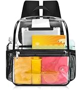 Mildbeer Small Clear Backpack - Stadium Approved 12x12x6 Clear Backpack for Women with 2 Bottle H...