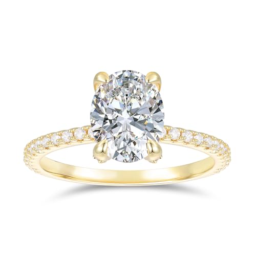 NOVSEAS 14K Gold Moissanite Ring 14k Gold 2 Carat D