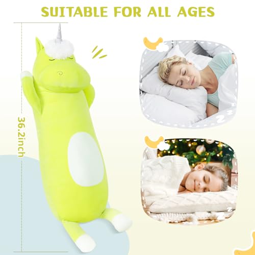Morismos W213_13_92 36.2 Inch Unicorn Body Pillow Large Hugging Pillow Unicorn Stuffed Animal,Soft Plush Toy For Kids Girl thumb #4