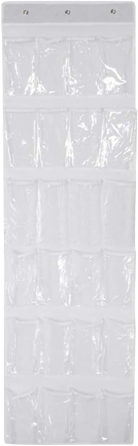 ドア越しシューズナイザー 24ポケット 透明ハンギングシューズラック クローゼット収納用 折りたたみ式ワードローブ 靴収納バッグ フ