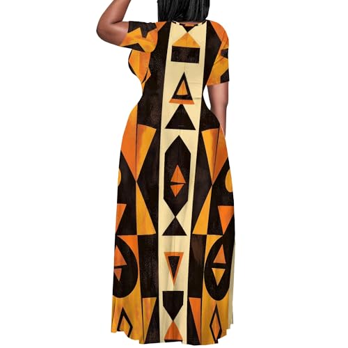 Image of PinkPatty Plus Size Maxi Dress for Women Summer Casual Short Sleeve Tshirt Dresses with Pockets (XL-6XL)