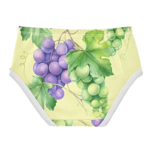 Cotton Girls Underwear Toddler Watercolor Purple Green Grapes Yellow Panties for Girl Designer Undies Kids Briefs 2t2