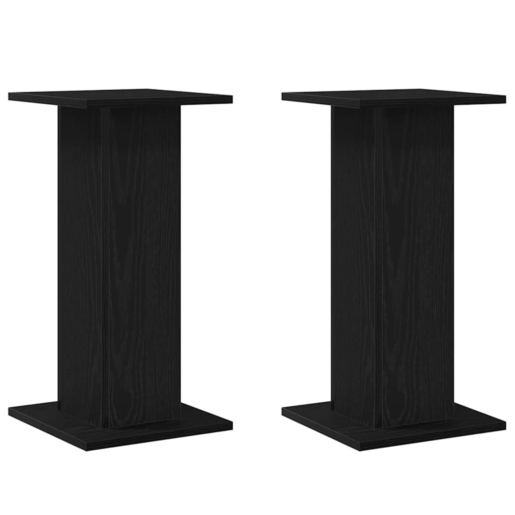Set di 2 supporti per altoparlanti, in legno, effetto rovere nero