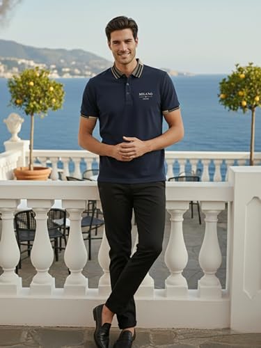 Image of VastraVibes Men's Polo T Shirt | Smart Casual Stylish Top | Slim Fit Trendy Wear | Travel Office Party | Premium Men's Fashion