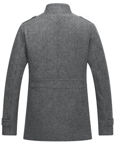 Image of Wantdo Men's Wool Blend Jacket Stand Collar Windproof Pea Coat