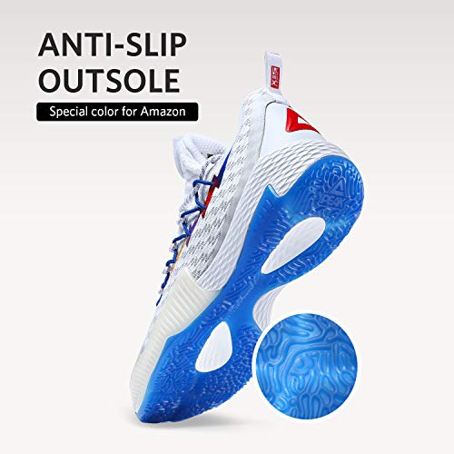 Peak Mens Basketball Shoes Breathable Sneakers Lou Williams Lightning Professional Anti Slip Sports Shoes For Running, Walking White #TOP1