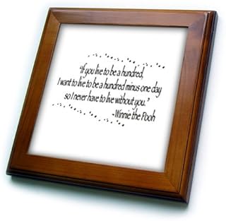 3dRose ft_163982_1 If You Live to Be a Hundred I Want to Live to Be a Hundred Minus a Day Framed Tile, 8 by 8-Inch