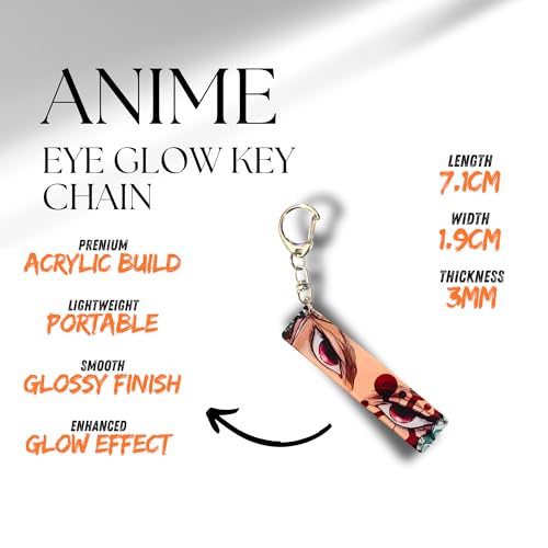 Image of Dem-on Slayer Anime Acrylic Glowing Eyes Keychain | Luminous Eye Glow Key Ring | Premium Otaku Accessory for Bags, Bikes, Cars, Backpacks & Key Holder