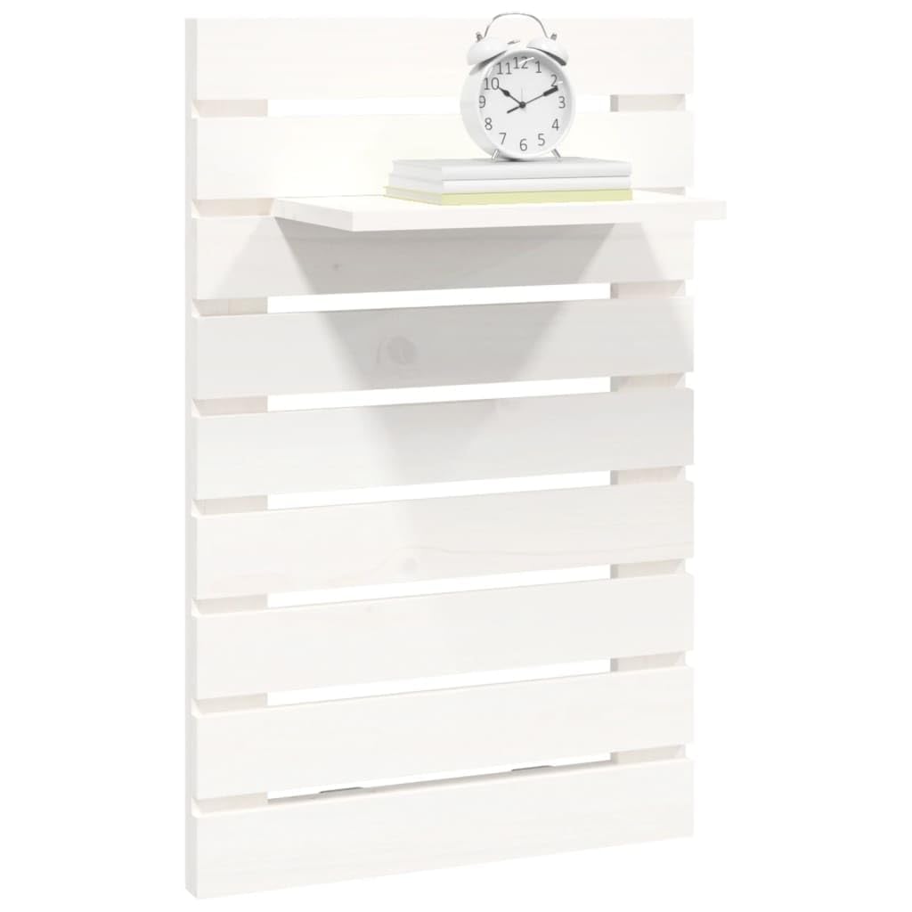 Juego de 2 mesitas de noche de pared blancas, consolas colgantes de madera de pino maciza, estantes de pared para dormitorio, estantes flotantes que ahorran espacio, 40 x 17,5 x 63 cm