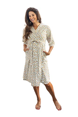 Image of Baby Be Mine Maternity Labor Delivery Nursing Robe Hospital Bag Must Have (2XL/3XL PRE PREG, Aspen)