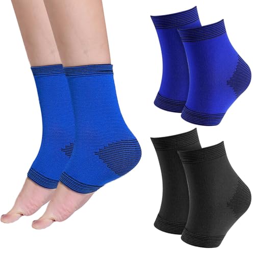 SIXHAOBU 2 Paar Fersen Socken, Knöchelschutz für Kinder, Kompressionssocken Sprunggelenkbandage, Elastische Fußbandagen, Handgelenkschutz für Basketball, Grappling, Boxen (Blau und Schwarz) SIXHAOBU 2 Paar Fersen Socken, Knöchelschutz für Kinder, Kompressionssocken Sprunggelenkbandage, Elastische Fußbandagen, Handgelenkschutz für Basketball, Grappling, Boxen (Blau und Schwarz)