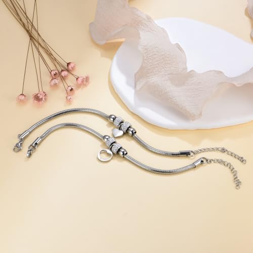 Image of Yonhon Mother Daughter Bracelet Necklace for 2 /3 /4, Mother Daughter Matching Keychain Set