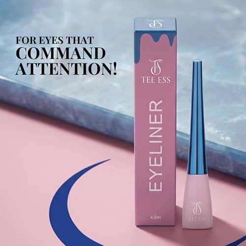 Image of TEE ESS Waterproof Liquid Eyeliner, Long-Lasting Smudge-Proof Formula with Fine Precision Tip, Quick-Drying Intense Finish for Winged, Bold & Everyday Eye Makeup (Blue)