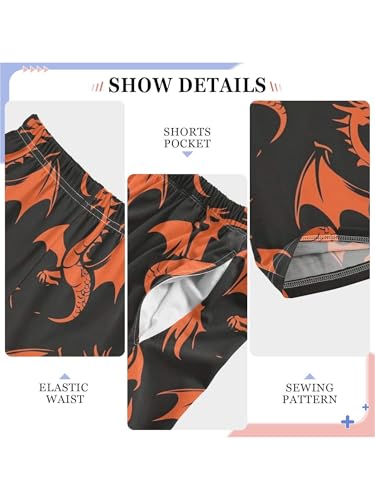 Silhouette Fire Dragon Boys Pants for Kids Jogger Pants with Pockets S4