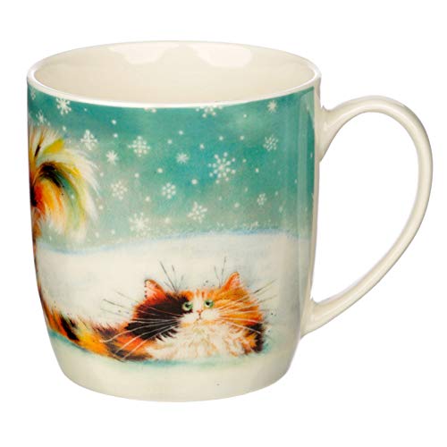 EliteKoopers 1Pcs Christmas Porcelain Mug Kim Haskins Ginger Cat For Home, Office, Work etc.