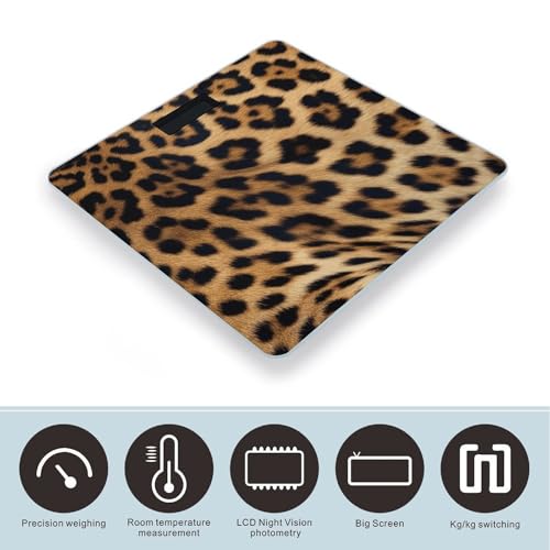 Báscula digital de baño con diseño leopardo rugoso miniatura 3