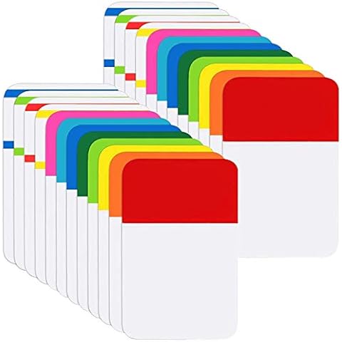 KICNIC File Index Tabs 1 Inch Sticky Flags 480 Pcs, Colored Page Markers Self Adhesive, Repositionable Note Tabs for Documents, Books, Paper, Notebooks, Filing and Folders [24 Sets, 10 Colors] Cover