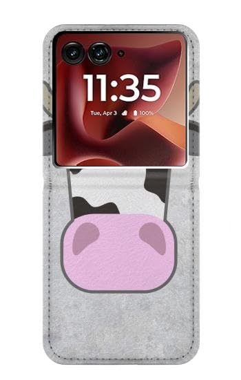Etui cuir Motorola Razr 50 Ultra clapet premium motif vache finitions soignées