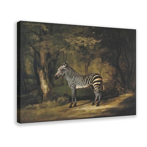 Toile zèbre George Stubbs 40x60cm avec cadre suspendu pour salon