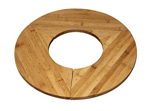 Donut Bamboo Pick Holder with 40 Holes - 16 x 5 x 0.6 in. - 3 Piece