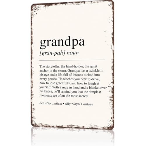 Vintage Metal Signs Grandpa Definition Funny Wall Art Tin Poster For Man Cave Office Home Bedroom Decor 8x12inch